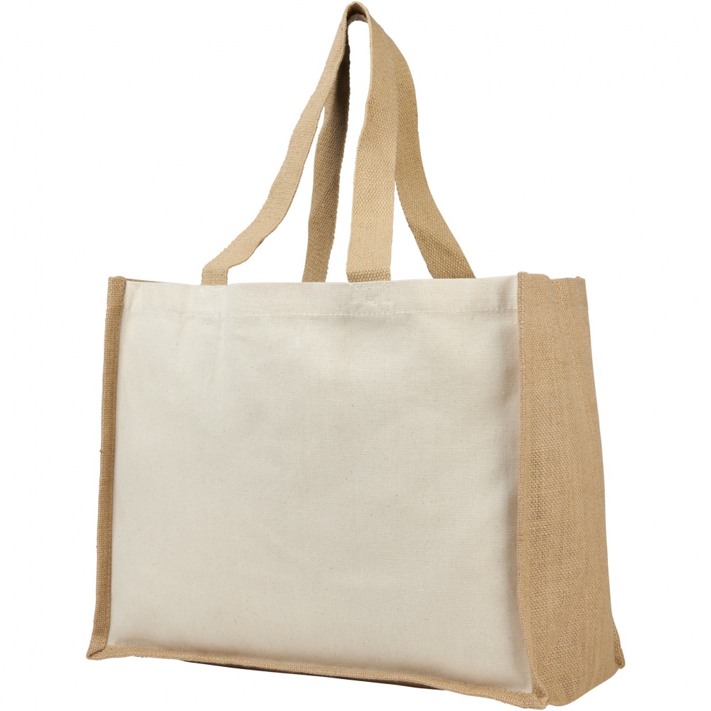 Logotrade promotional product image of: Varai 320 g/m² canvas and jute shopping tote bag 23L